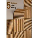 İdil Panel Ahşap Kare Akustik Duvar Kaplama Paneli Mdf 60x60cm Safir Meşe
