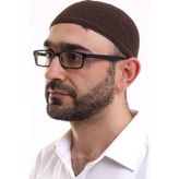 İhvan Dantel Pamuklu Triko Makine Örme Takke Kahve