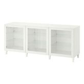 IKEA 09412662 BESTA 180x42x74 cm Beyaz Şeffaf Cam Dolap Kombinasyonu
