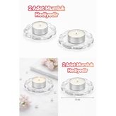 IKEA 2 li paket BLADFAGEL tealight 11 cm şeffaf mum tabağı