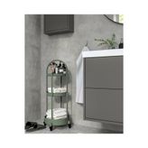 IKEA 3 Katlı Tekerlekli Servis Arabası 36x36x86 cm Kulplu Servis Plastik Banyo Rafı