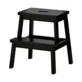 IKEA Bekvam Siyah 43x50 cm Basamaklı Tabure