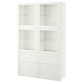 IKEA Besta 19196002 Beyaz-Şeffaf Cam Dolap