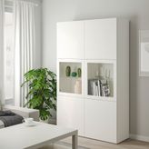 IKEA Besta 29059448 Beyaz-Şeffaf Cam Dolap