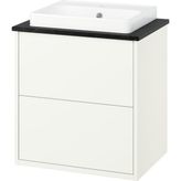 IKEA Beyaz-Siyah Mermer Lavabolu Banyo Dolabı 62X49X71 cm