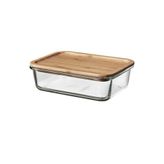IKEA Cam saklama kabı-bambu 1lt dikdörtgen
