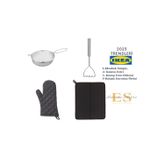 Ikea Idealısk Süzgeç, 20 Cm+Patates Ezici + Rınnıg Fırın Eldiveni,+Gri Bulaşık Kurutma Örtüsü Europe