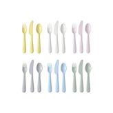 IKEA KALAS Pastel Tonlar 18 Parça Çocuk Çatal Kaşık Bıçak Seti