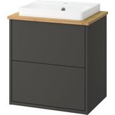 IKEA Koyu Gri-Bambu Lavabolu Banyo Dolabı 62X49X71 cm