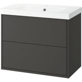 IKEA Koyu Gri Lavabolu Banyo Dolabı 82,3X49,4X69,2 cm