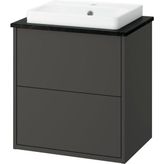 IKEA Koyu Gri-Siyah Mermer Lavabolu Banyo Dolabı 62X49X71 cm