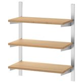 IKEA KUNGSFORS asma raylı duvar rafı paslanmaz çelik-bambu - 89308355