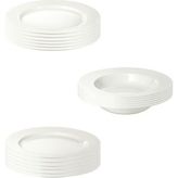IKEA Ofanlight Beyaz 18 Parça Feldispat Porselen Yemek Takımı