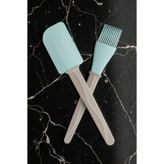 IKEA Silikon Spatula ve Yumurta Fırçası Bej Mavi 26 cm