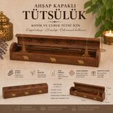 İki Yedi Konsept Arboral 771 Fil Figürlü Ahşap Tütsülük Çubuk ve Konik Tütsü Kutusu Dekoratif Tütsülük - Kahverengi - 31 cm