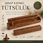 İki Yedi Konsept Arboral 772 Yıldız Figürlü Ahşap Tütsülük Kapaklı Çubuk ve Konik Tütsü Kutusu - Kahverengi - 30,5 cm