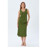 İKİLER Beli Lastikli Midi Boy Etek 026-2012