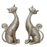 İkili Kedi Biblo Silver