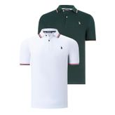 İKİLİ SET T8594 DEWBERRY ERKEK T-SHIRT-BEYAZ-NEFTİ