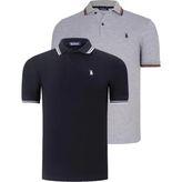 İKİLİ SET T8594 DEWBERRY ERKEK T-SHIRT-SİYAH-GRİ