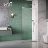 İkon Duş Sistemleri Krom Şeffaf Cam Yan Panel / Separatör Gri