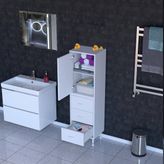 İlkim Alt Modül Çekmece Üst Modül Kapak Banyo Dolabı 50 Cm
