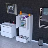 İlkim Alt Modül Çekmece Üst Modül Kapak Banyo Dolabı 55 Cm