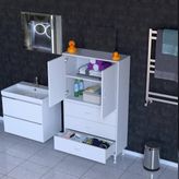 İlkim Alt Modül Çekmece Üst Modül Kapak Banyo Dolabı 75 Cm