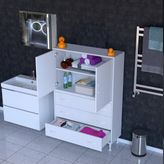 İlkim Alt Modül Çekmece Üst Modül Kapak Banyo Dolabı 90 Cm
