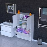 İlkim Alt Modül Sepet Üst Modül Kapak Banyo Dolabı, 70 Cm