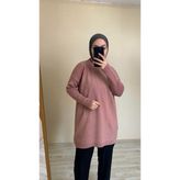 İlmek 22177 Kadın Rahat Kalıp Ince Triko Basic Kazak Gül Kurusu