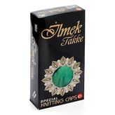 İlmek Dantel Örme Namaz Takkesi - Yeşil