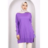 İmajButik Lila Merserize Salaş Triko Tunik