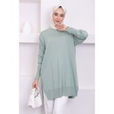 İmajButik Mint Bisiklet Yaka Merserize Salaş Triko Tunik