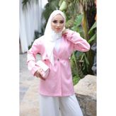 İmajButik Pembe Bel Lastikli Dabıl Ceket