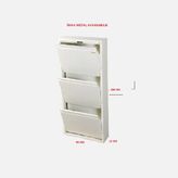 İmak Metal Kapaklı 3 Katlı Beyaz Ayakkabılık