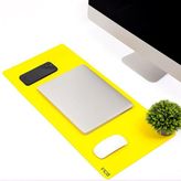 IMP-019 Pu Deri Mousepad Çift Taraflı Masa Matı 80X30 Kaymaz Su Geçirmez - Sarı - Lacivert