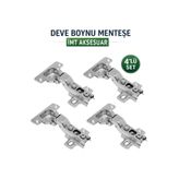 İMT AKSESUAR Deve Boynu (4 Adet) Mobilya Dolap Kapak Menteşesi Metalik
