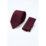 İmza Bordo Düz Saten Kravat 7 cm 1090265200