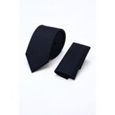 İmza Siyah Düz Saten Kravat 7 cm 1090265200