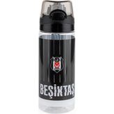 Ince Çubuk Desenli Plastik Matara 500 Ml, Hafif ve Şık Tasarım - Seçenek 1 - Ahşap Bej - Siyah