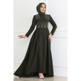 Inci Detaylı Elbise Haki 6121 - 40