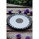 İnci Emaye 40 No Emaye Sini Sofra, Yemek Sunum Tepsi, Yer Sofrası Çinko ~38 cm - Siyah - Beyaz