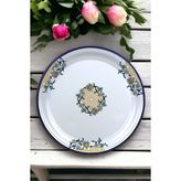 İnci Emaye 40 No Emaye Sini Sofra, Yemek Sunum Tepsi, Yer Sofrası Çinko ~40 cm - Mavi Menekşe - Lacivert