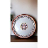 İnci Emaye 40 No Kırmızı Kenar Emaye Sini Sofra, Yemek Sunum Tepsi, Yer Sofrası Çinko ~38 cm 1mm.kalın Ürün - Beyaz