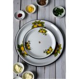 İnci Emaye 60-40 No Emaye Sini Sofra, Yemek Sunum Tepsi, Yer Sofrası Çinko