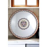 İnci Emaye 70 No kırmızı kenar Emaye Sini Sofra, Yemek Sunum Tepsi, Yer Sofrası Çinko ~68 Cm kalınlık:1mm