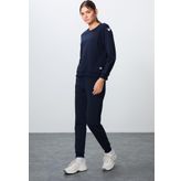 İndigo Kompakt Pamuklu Kalın Pürüzsüz Dokulu O Yaka Oversize Fit Kadın Eşofman Takım - 95341