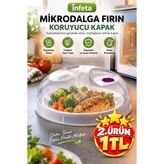 İnfeta Şeffaf Mikrodalga Fırın Yiyecek Isıtma Kapağı Sıçrama Önleyici Havalandırmalı