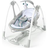 Ingenuity Convertme 2'si 1 Arada Kompakt Taşınabilir Bebek Salıncağı ve Bebek Koltuğu, Pille Çalışan Titreşimler, Otomatik Sallanma, Doğa Sesleri - Nash - Altın